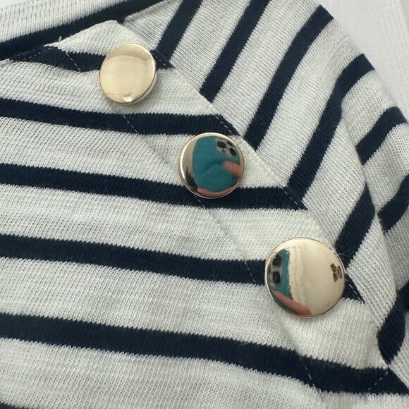 Loft Outlet Blue and White Striped Sweater Petite Large - Picture 2 of 5